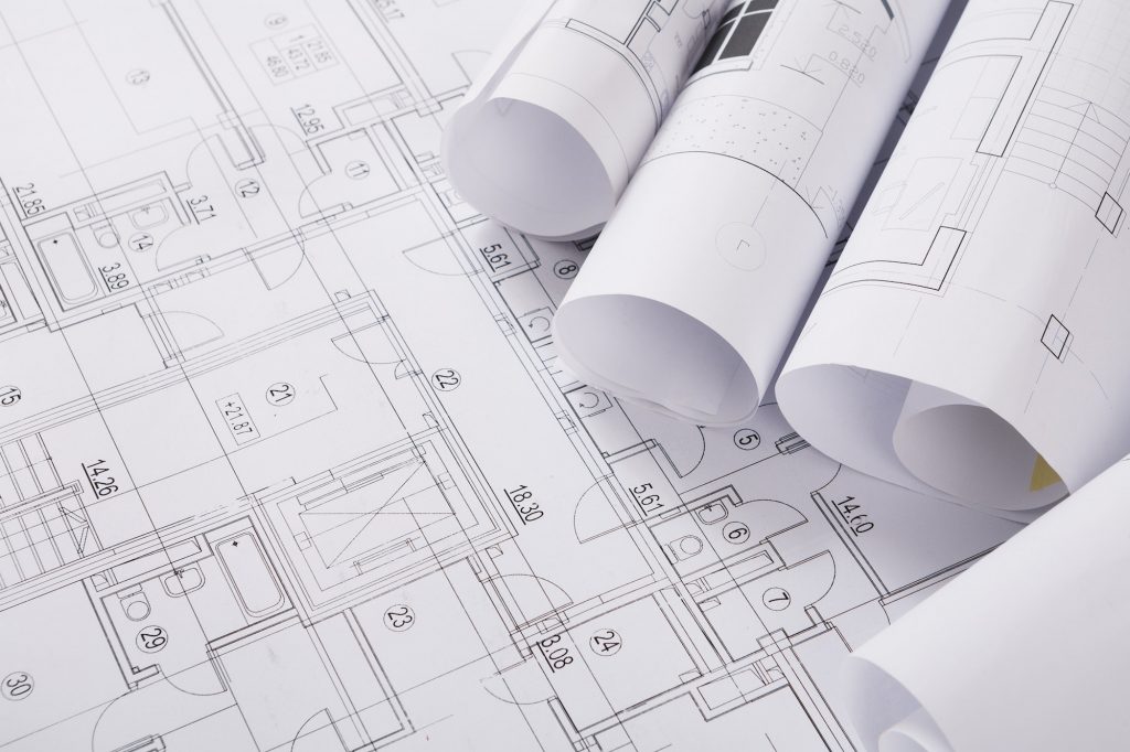 Plan of building. Architectural project background